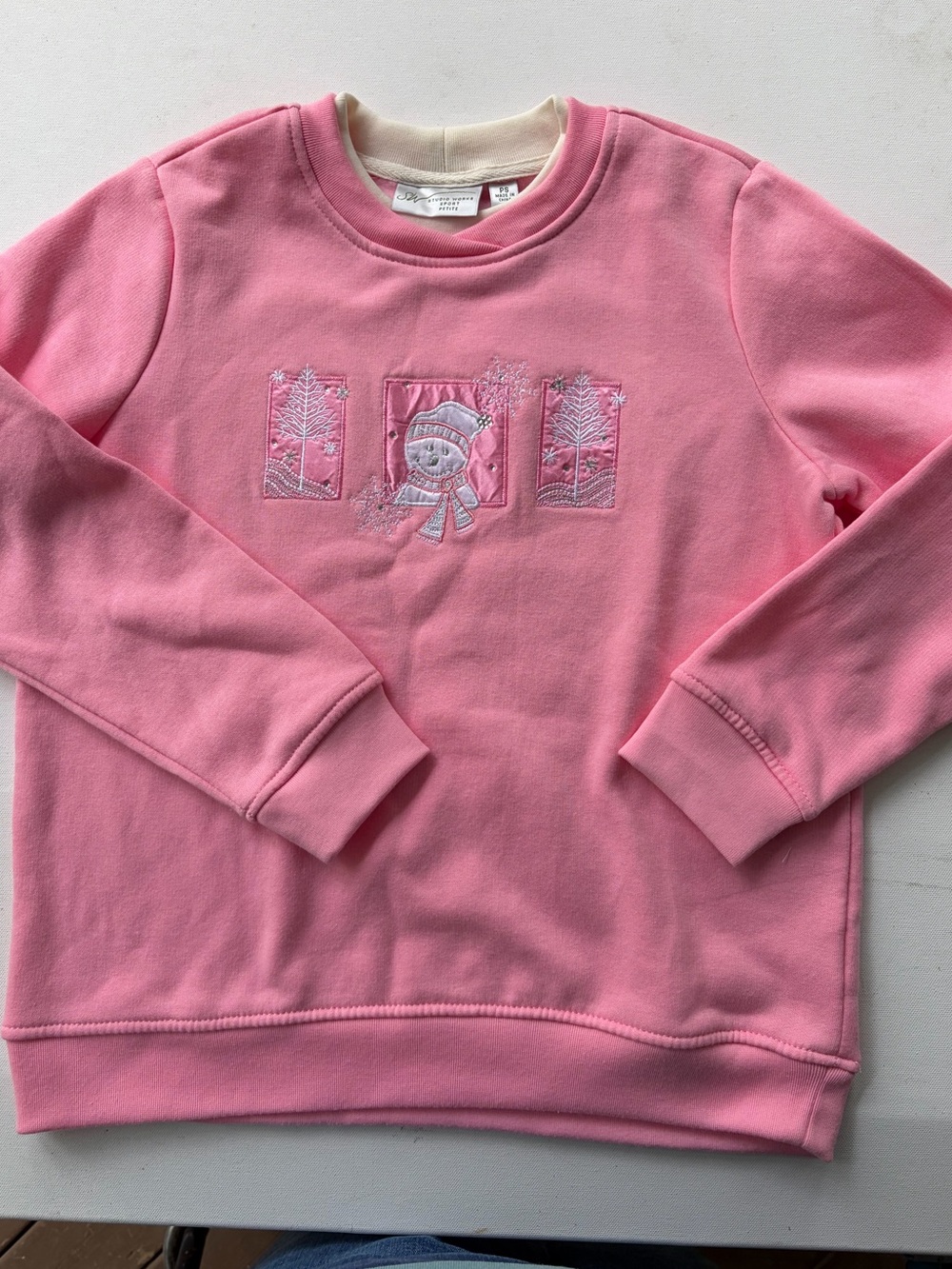 Vintage Studio Works Sport Embroidered Winter Sweatshirt Pink
